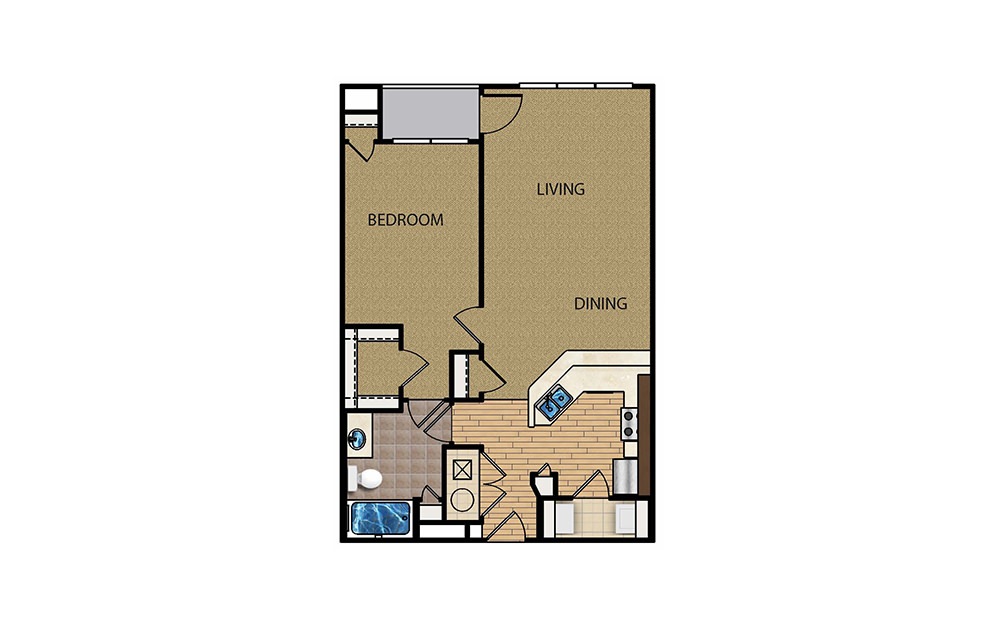 Lime - 1 bedroom floorplan layout with 1 bath and 779 to 948 square feet.
